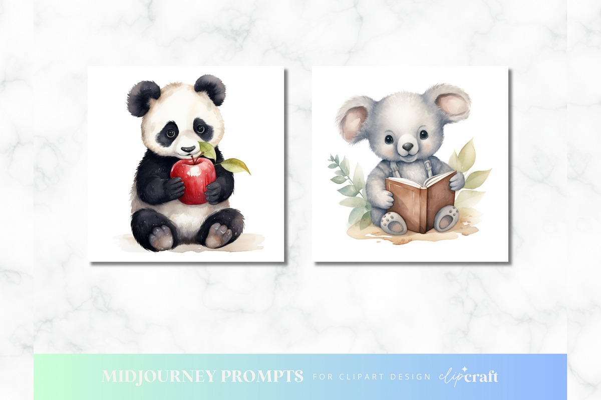 Watercolor Animals Midjourney Prompt, an Animal Illustration by ClipCraft (Photo 4 of 9)
