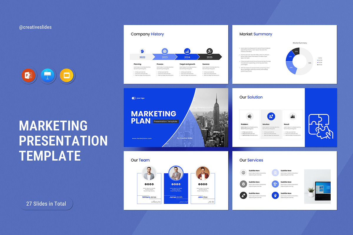 Marketing Plan Presentation Template, a Marketing Template by CreativeSlides (Photo 1 of 5)