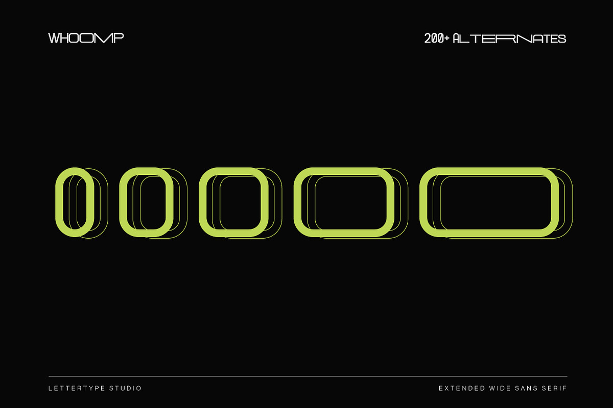 Whoomp Extended Wide Modern Typeface, a Sans Serif Font by Lettertype Studio (Photo 5 of 15)