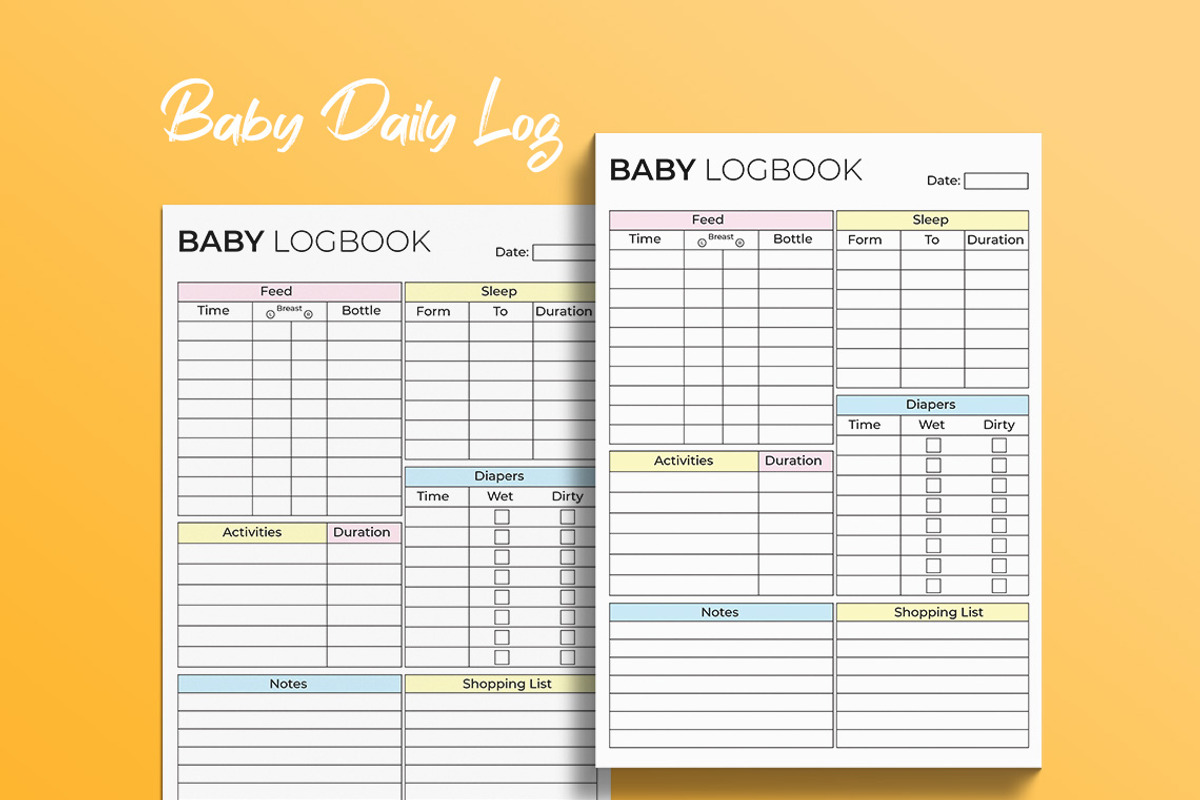 Editable Baby Daily Log | Baby Care, a Print Template by Graphicsnext (Photo 3 of 7)