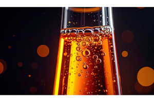 Macro shot of golden carbonated, a Food & Drink Photo by Igor Tichonow