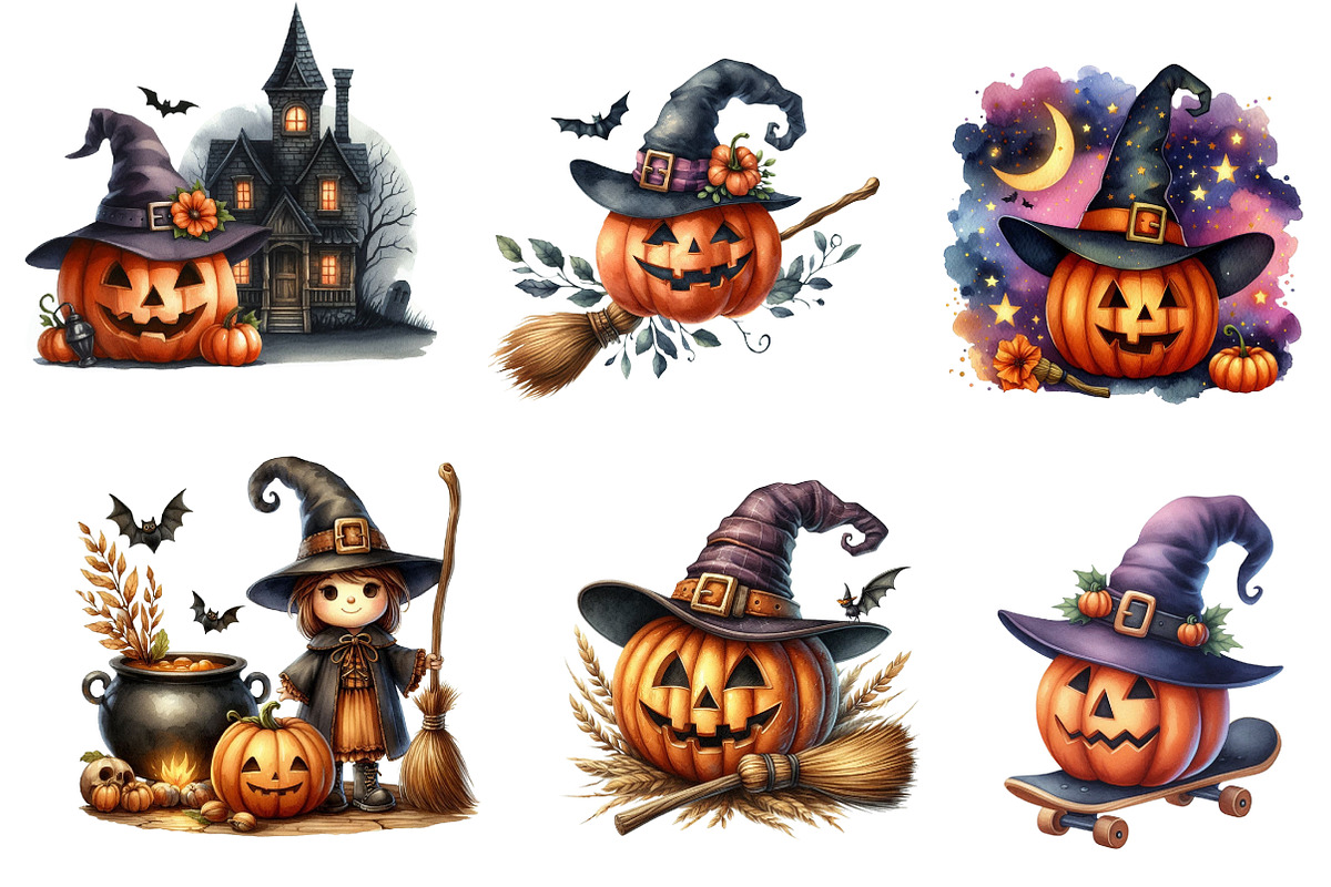 Funny Pumpkin Character Clipart, an Illustration by CreationArt (Photo 2 of 7)