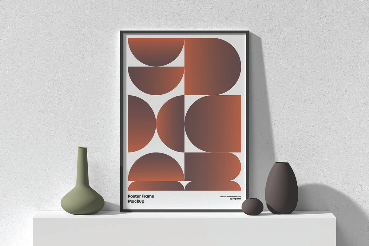 Minimalist Poster Wall Frame Mockup, a Packaging Mockup by DesignRushMarket (Photo 2 of 16)