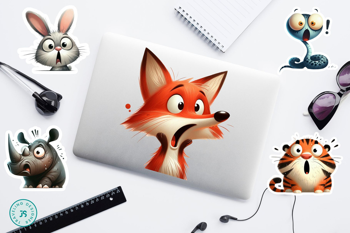 Shocked Animal Clipart Bundle, an Animal Illustration by Traveling Designer (Photo 6 of 6)
