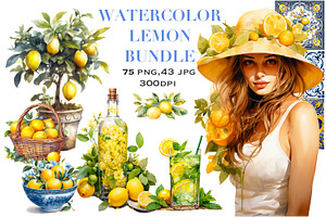 Watercolour lemon bundle