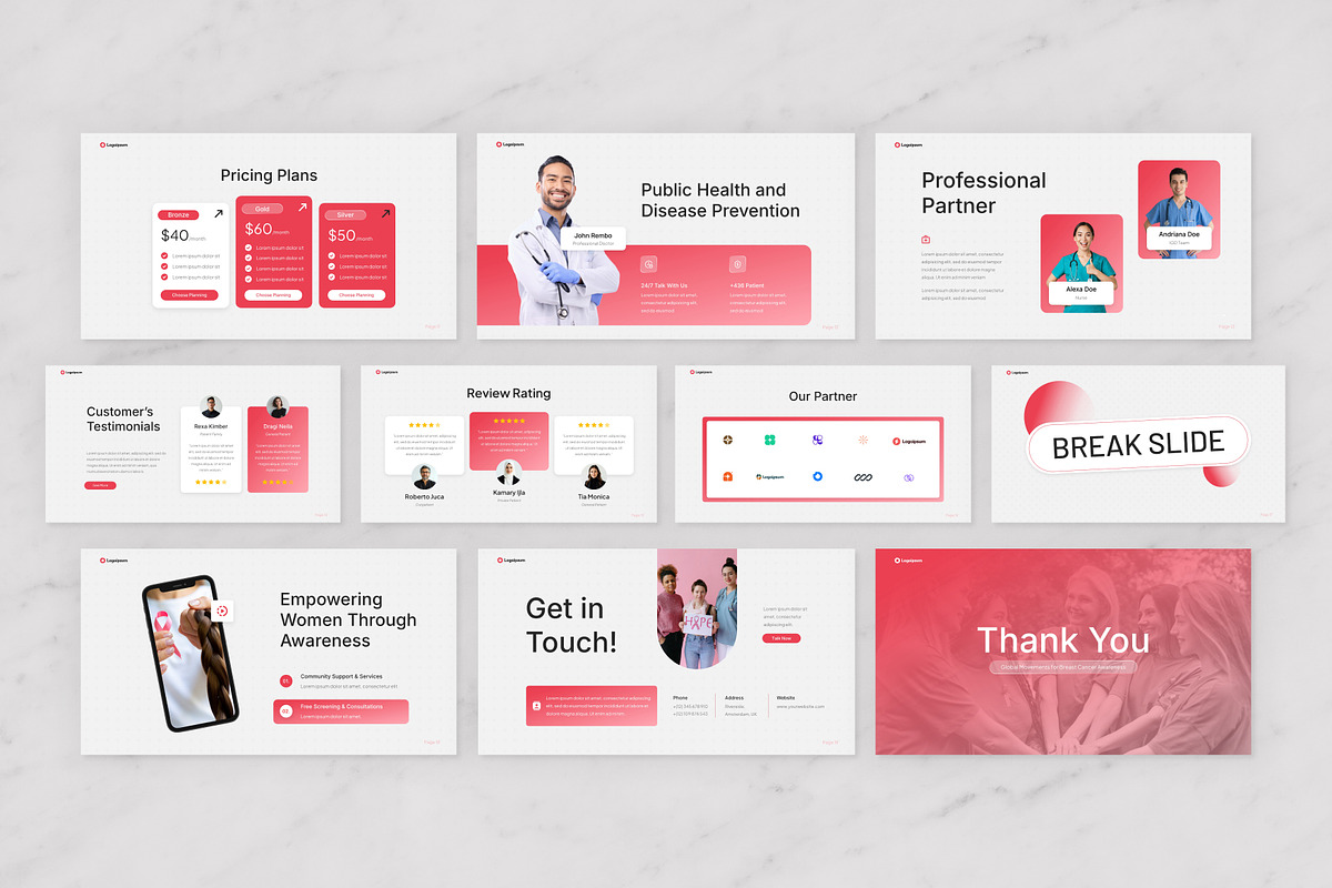 Breast Cancer Awareness PPT Template, a Presentation Template by Antstheme (Photo 3 of 4)