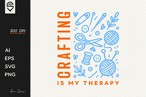 Crafting is my therapy, DIY lovers, a Graphic by shaondesigns