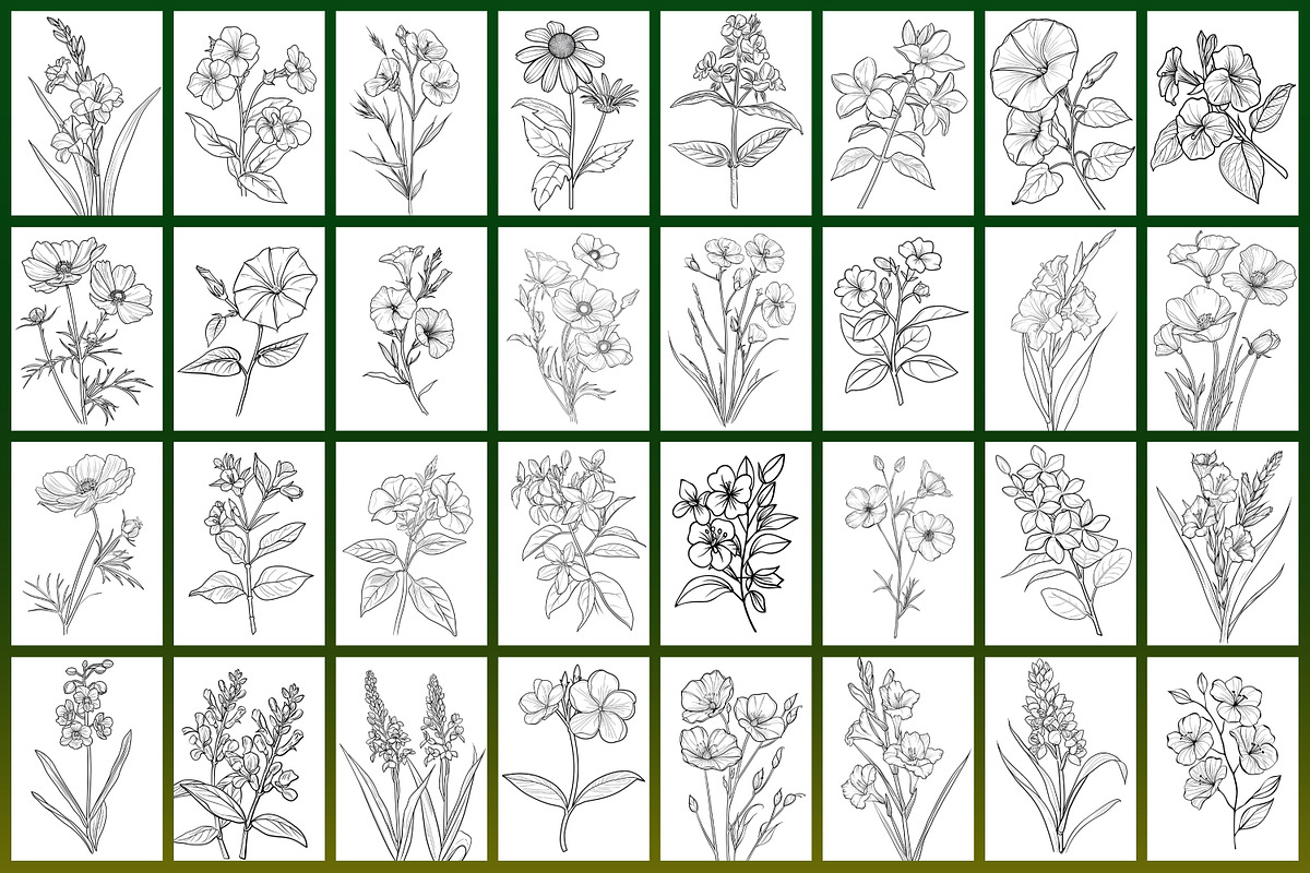 Wild Flowers Coloring Page, a Graphic by Forhadx5 (Photo 3 of 15)