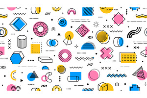 Abstract memphis pattern background, a Decorative Illustration by Buch&Bee