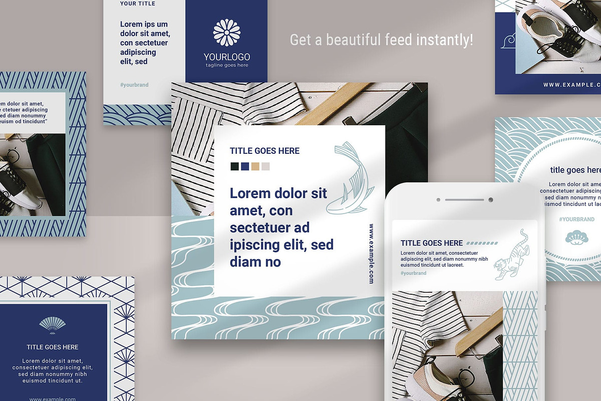 KIMONO Social Media Templates, a Social Media Template by AsianElements (Photo 5 of 9)