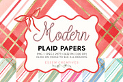 Modern Tartan Plaid Digital Papers, a Decorative Illustration by Essem Creatives (Thumbnail 1 of 7)