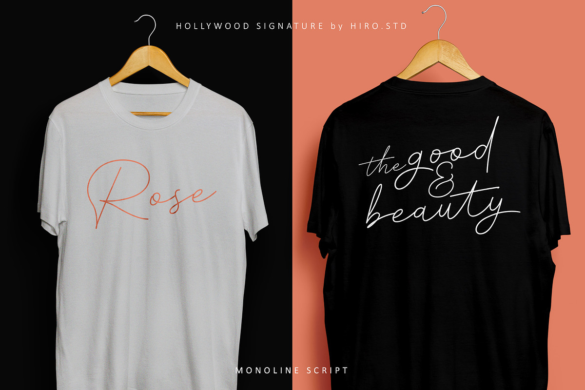 Hollywood Signature Monoline Font, a Handwritten Font by HIRO.std (Photo 9 of 11)