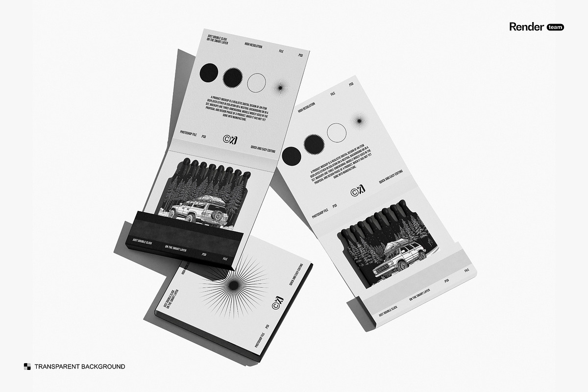 Matches Mockup Set, a Packaging Mockup by Renderteam (Photo 7 of 12)