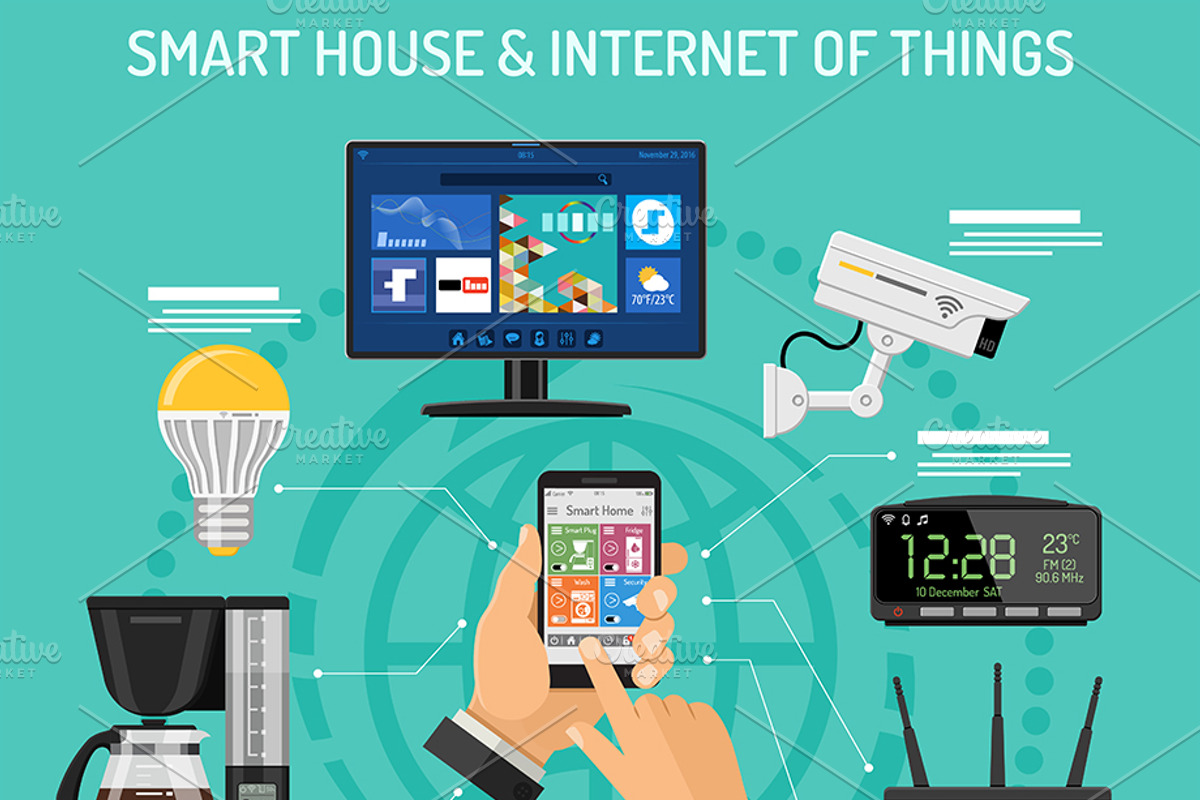 Smart Home and Internet of Things, a Technology Illustration by TAlex (Photo 6 of 7)