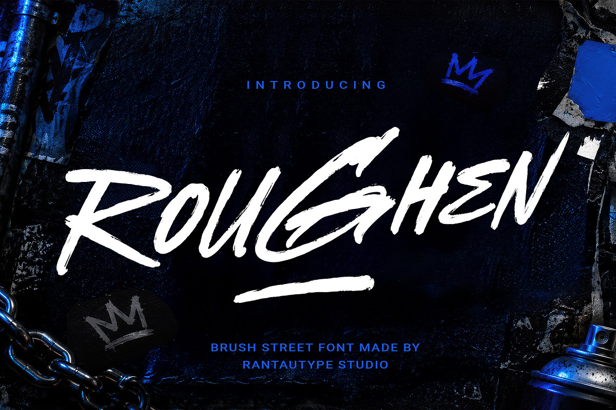 Roughen Brush Street Font, a Script Font by RantautypeStudio (Photo 1 of 15)