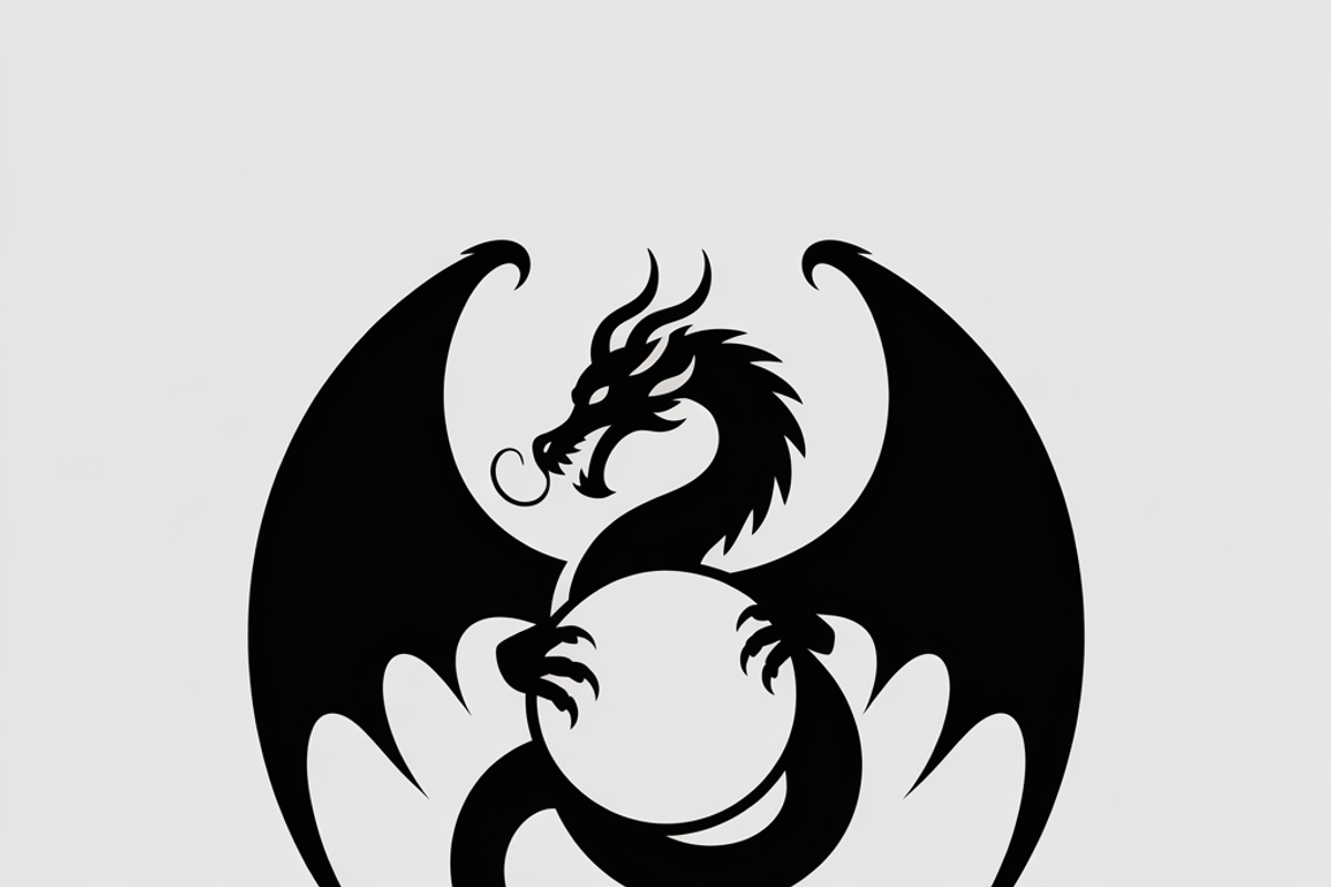 A bold dragon silhouette logo, an Illustration by Amazin_art (Photo 2 of 16)