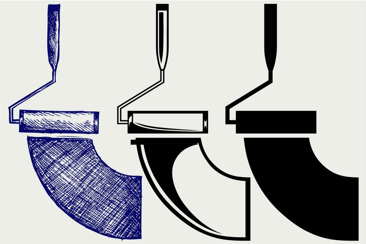 Roller and paint SVG, an Outline Icon by LineworkStock