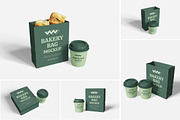 Paper Cup Bakery Bag Mockup, an Advertising Mockup by Indah (Thumbnail 1 of 6)