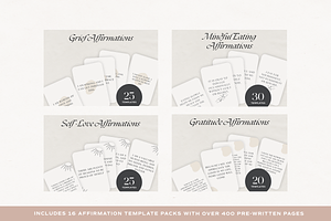 Affirmations Template Bundle Canva