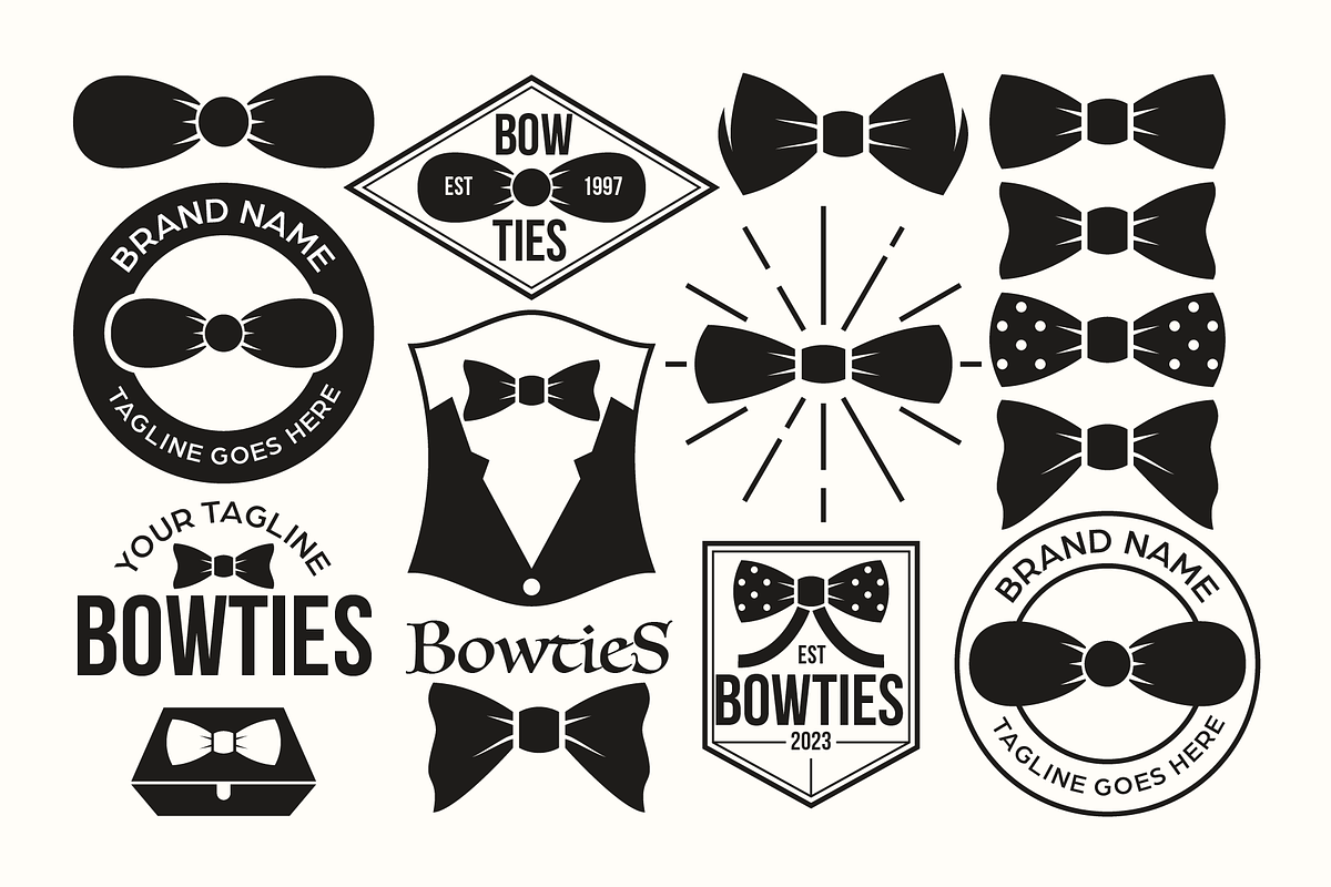 Vintage Bowties Logo Kit Template, a Branding & Logo Template by Berkah Studio