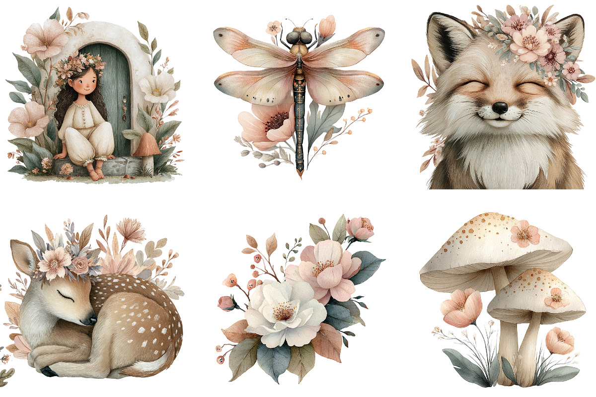 Magical Garden Fairies Clipart, an Illustration by Sublimation Artist (Photo 4 of 7)