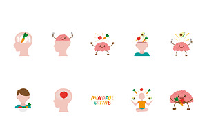 Healthy Mind Food Icons Set, a Templates & Theme by studiogstock