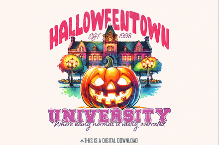 Vintage Halloween Town 1998 Design, an Illustration by SharpMarketplace