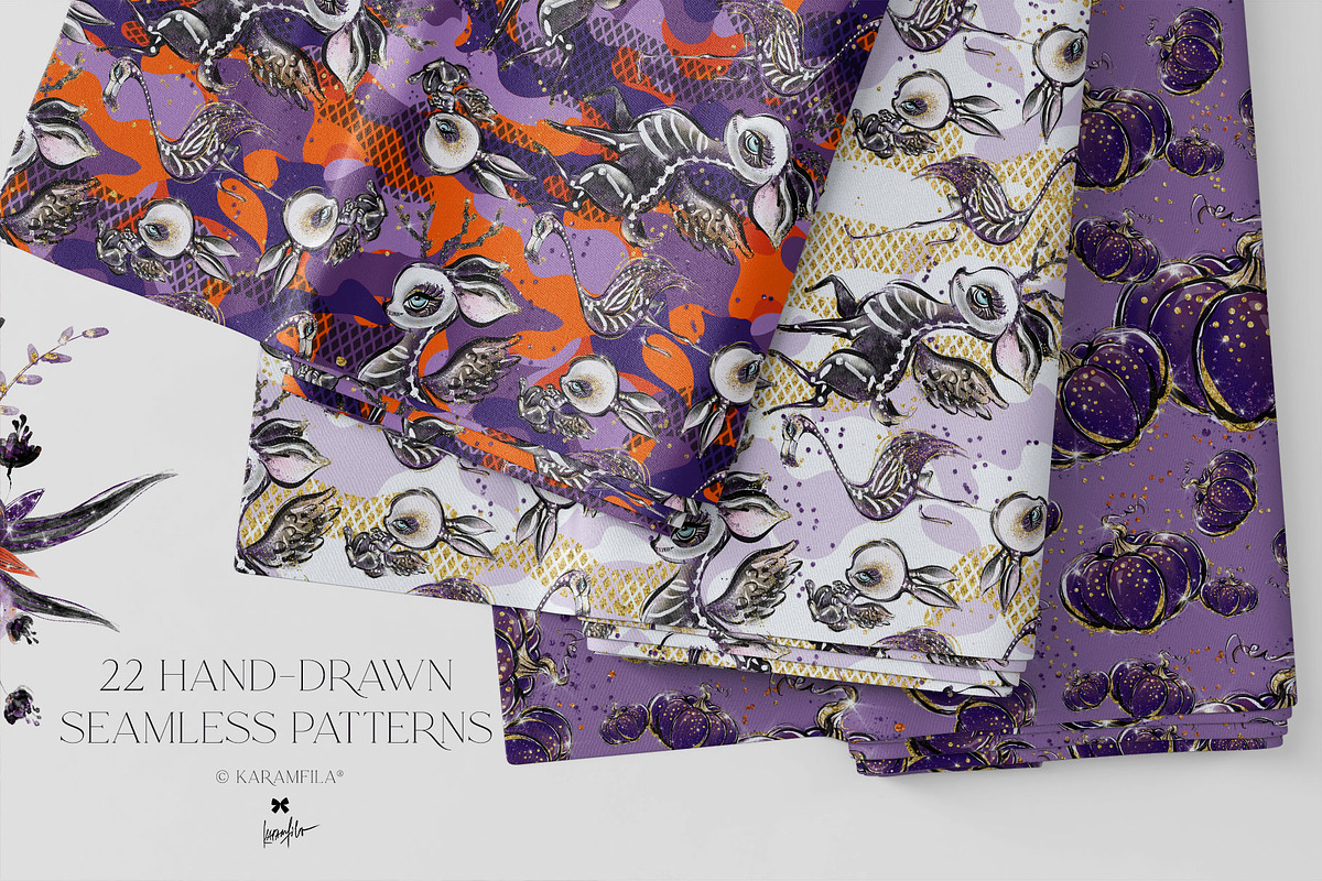 Halloween Gothic Woodland Patterns, a Pattern Graphic by KaramfilaS (Photo 2 of 28)