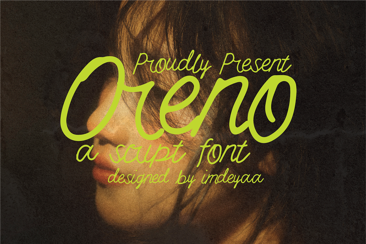 Oreno | A Handwritten Script Font, a Script Font by byde (Photo 1 of 7)