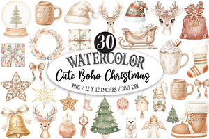 Cute Boho Christmas, an Illustration by Designking