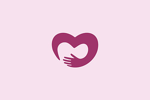 Abstract heart from human hands flat, a Templates & Theme by boriman05