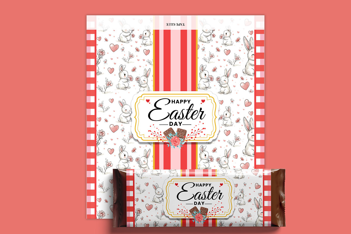 Easter Chocolate Bar Wrapper, a Stationery Template by DaisyByDeise (Photo 3 of 9)