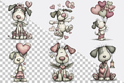 Whimsical Valentine Funny Dog Clipar, an Illustration by SVGArt (Thumbnail 2 of 8)