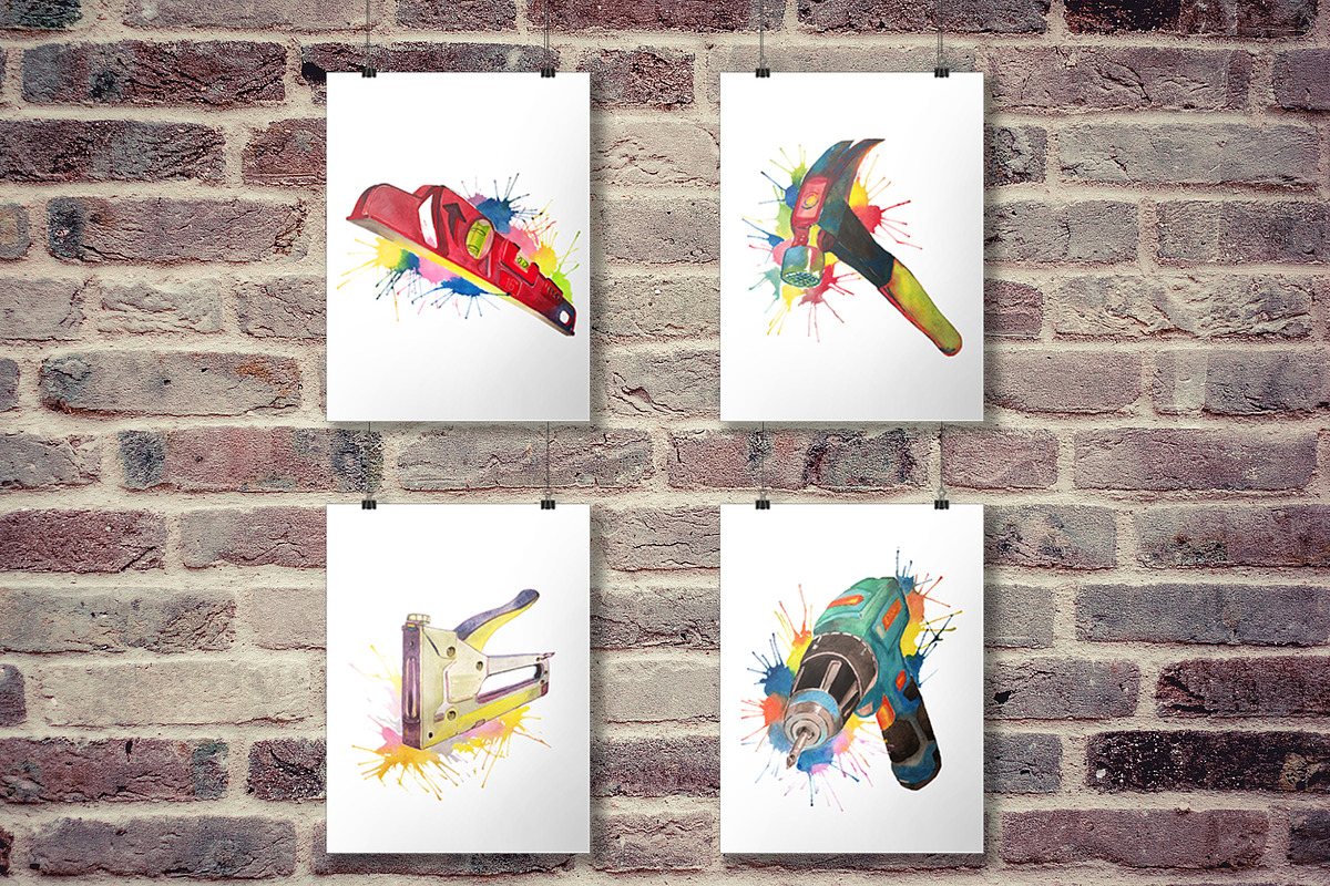Toolbox Prints 4 Construction Tools, an Illustration by ColorfulNest (Photo 1 of 7)