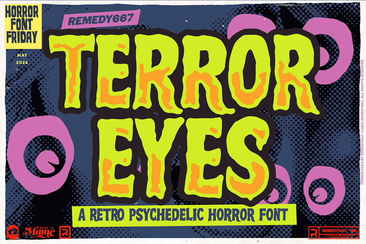 Terror Eyes - Layered Horror Font, a Handwritten Font by Remedy667 (Photo 1 of 6)