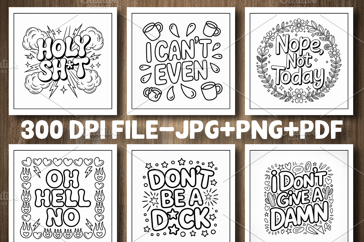 Naughty Swear Word Coloring Book, an Education Illustration by Design Station (Photo 2 of 5)