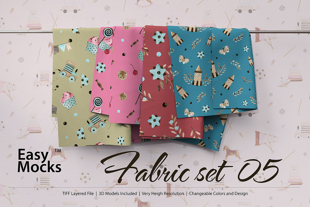 Fabric Mockup set 05, a Product Mockup by Easy Mocks (Photo 1 of 5)