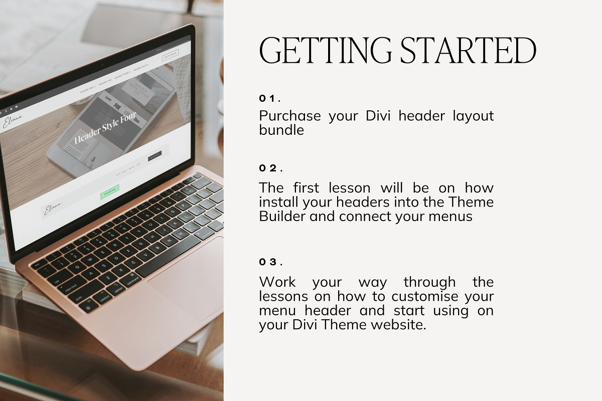 Divi Theme Header Template Bundle, a WordPress Template by Sarah Worboyes Designs (Photo 7 of 7)