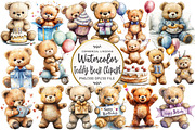 Birthday Teddy Bear Clipart, an Illustration by OK Design (Thumbnail 1 of 5)