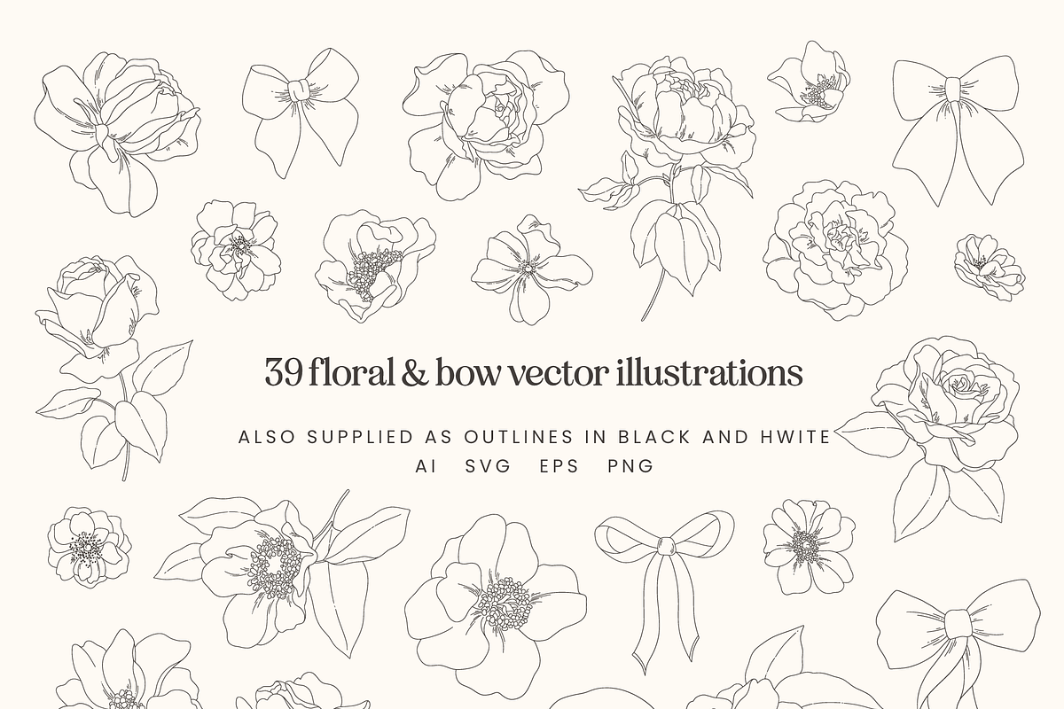 Romantic Floral Vector Illustrations, a Decorative Illustration by Emma Webb Studio (Photo 6 of 9)