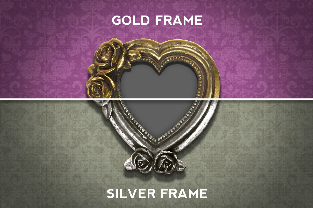 Gold & Silver Heart Frame Mockup, a Print Template by Fresh Design Elements (Photo 4 of 6)