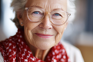 Smiling senior woman with gray hair, a Person Photo by MistyDay
