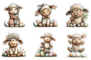 Whimsical Easter Sheep Clipart, an Illustration by Dream Creation (Thumbnail 4 of 6)