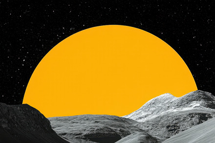 Lunar landscape featuring 4 images