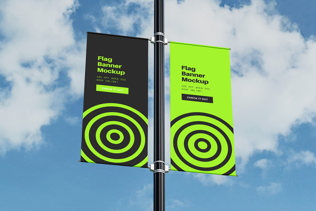 High Quality Flag Mockup, an Advertising Mockup by AKMAL STUDIO (Photo 2 of 5)