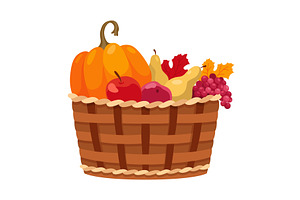 Basket autumn harvest icon. Grocery, a Food Illustration by the8monkey
