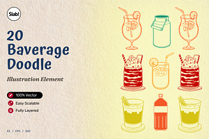 Beverage Doodle Hand Drawn, an Object Graphic by SLAB! Design