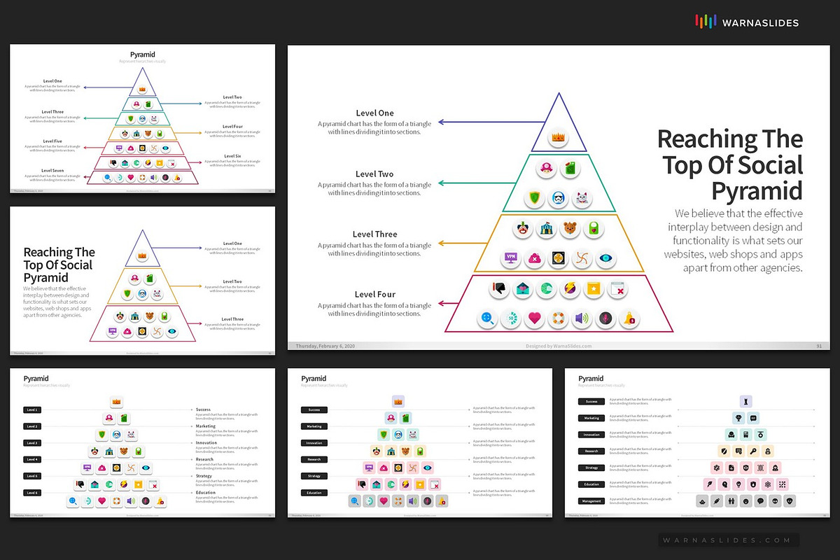 Pyramid Diagram PowerPoint Templates, a Presentation Template by Warna Works (Photo 21 of 23)