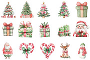 Watercolor pinjk Christmas clipart, an Illustration by Designworld (Thumbnail 4 of 5)