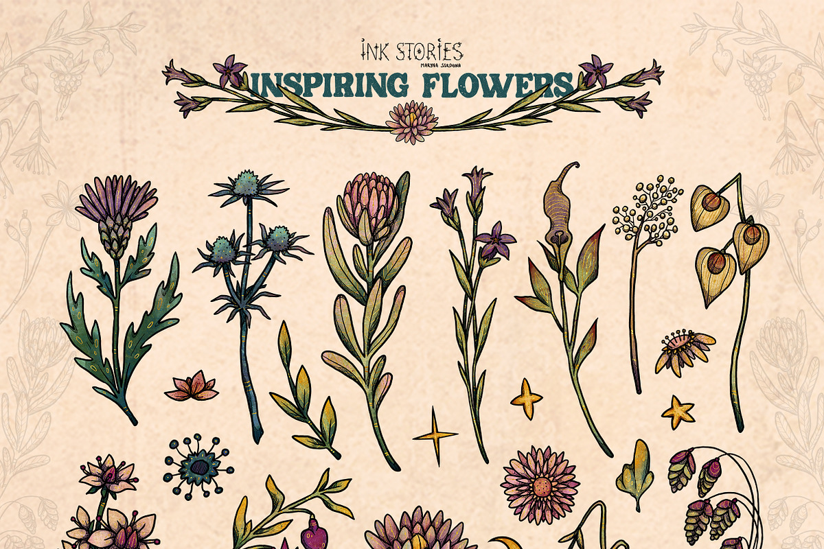 Inspiring Flowers, a Decorative Illustration by Ink Stories (Photo 2 of 21)